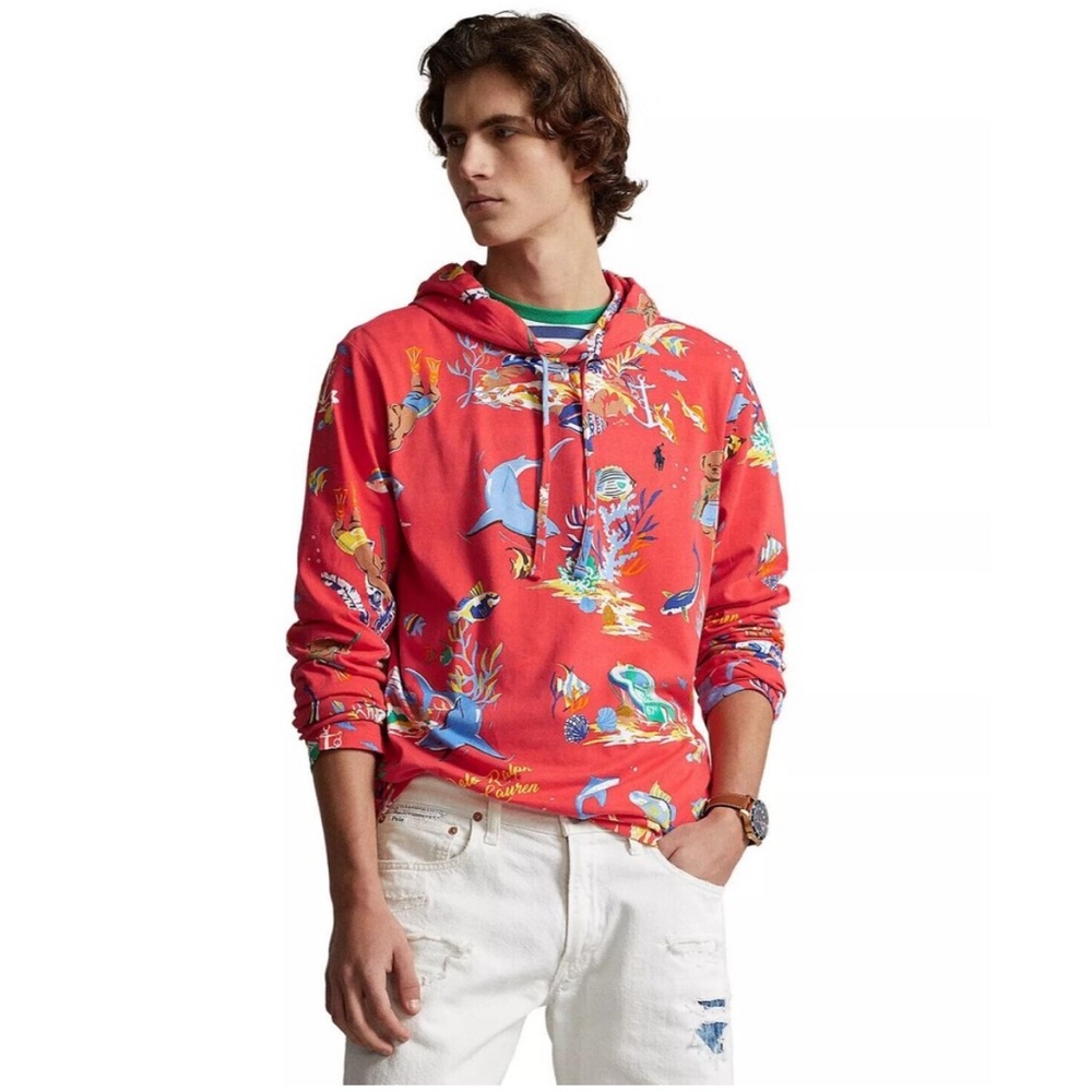 Ralph Lauren Polo Bear 🐻 Scuba Diving Lightweight Jersey Long Sleeve Beach Tee